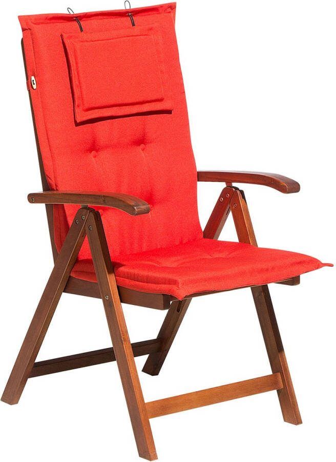 Beliani Toscana Tuinstoel-donkere Houtkleur-polyester Acaciahout