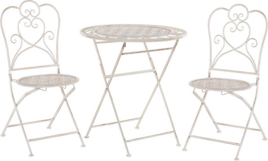 Beliani TRIESTE Bistroset voor 2 Beige IJzer