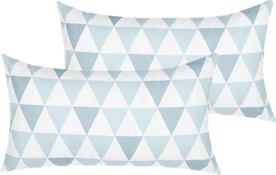 Beliani -TRIFOS -Tuinkussen set van 2-Blauw-40 x 70 cm-Polyester