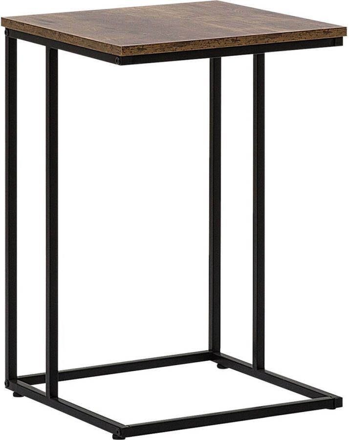 Beliani TROY Bijzettafel Donkere houtkleur Vezelplaat