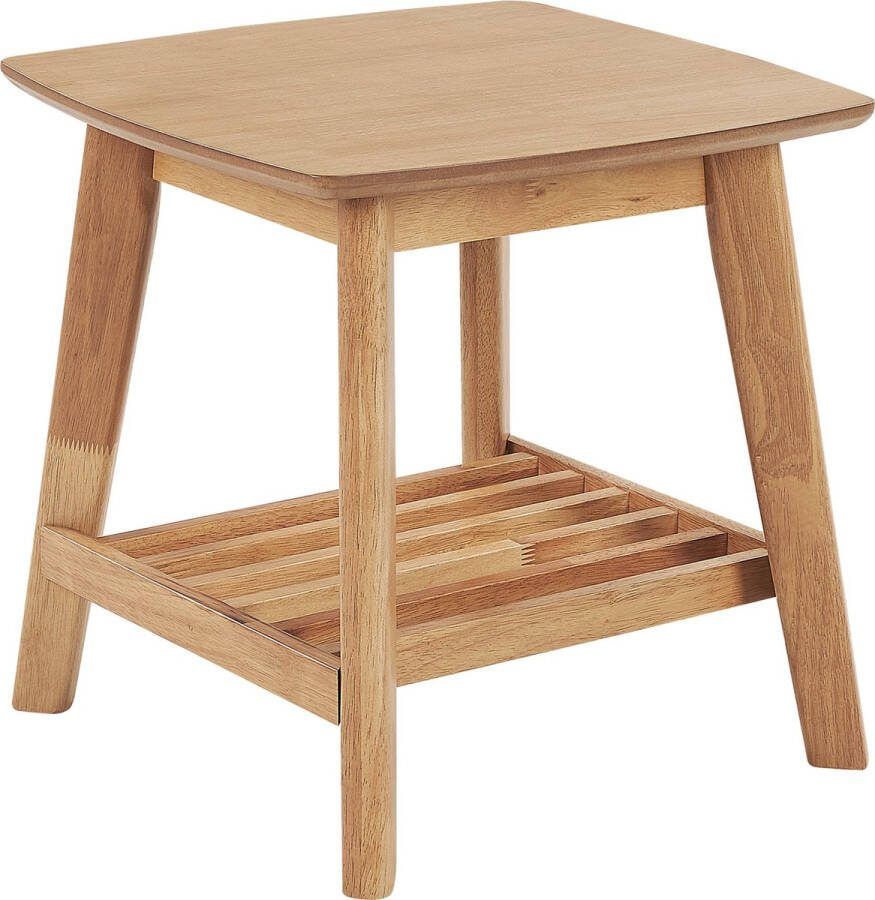Beliani TULARE Bijzettafel-Lichte houtkleur-Rubberhout MDF