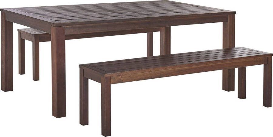 Beliani TUSCANIA Tuinset voor 6 Donkere houtkleur Eucalyptushout