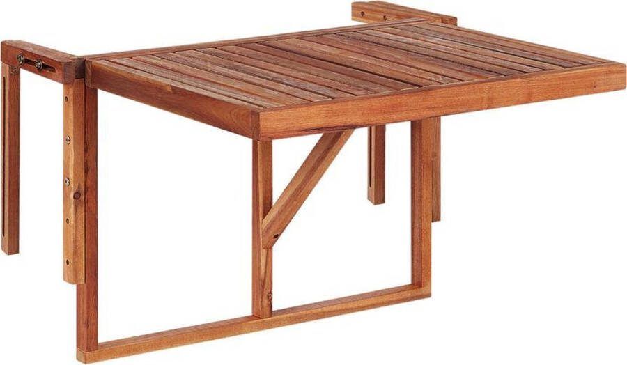 Beliani -UDINE -Tuintafel-Donkere houtkleur-69 x 70 cm-Acaciahout