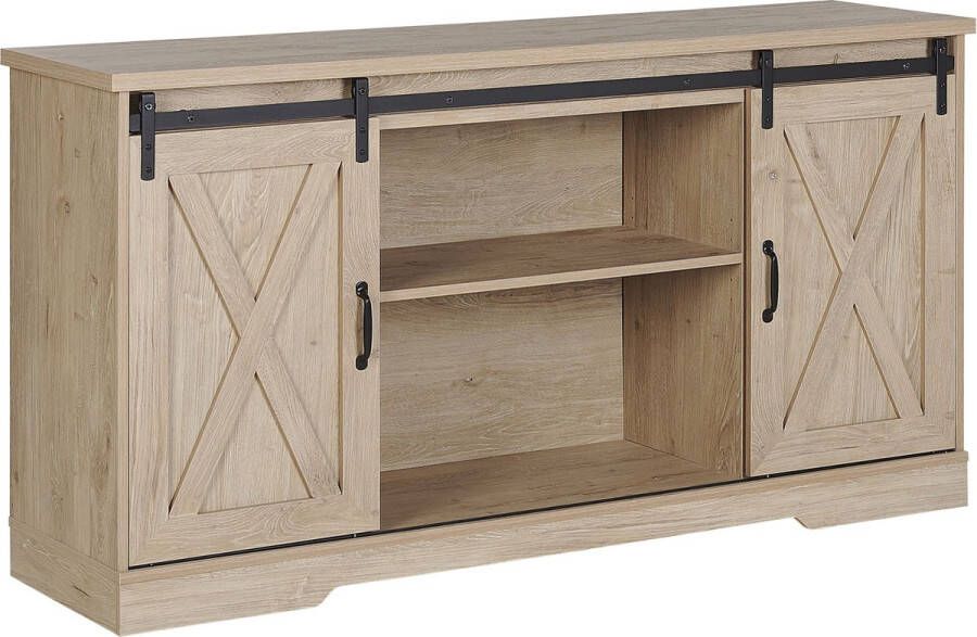 Beliani ULAN Sideboard-Lichte houtkleur-MDF Spaanplaat