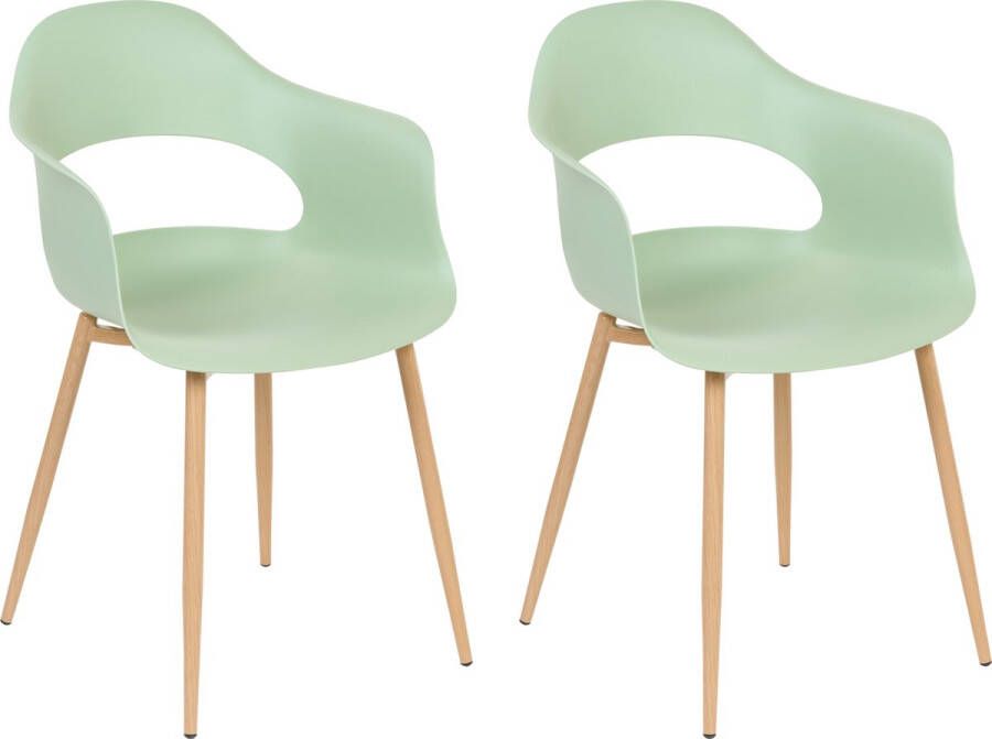 Beliani UTICA Set of 2 Chairs Groen Synthetisch materiaal