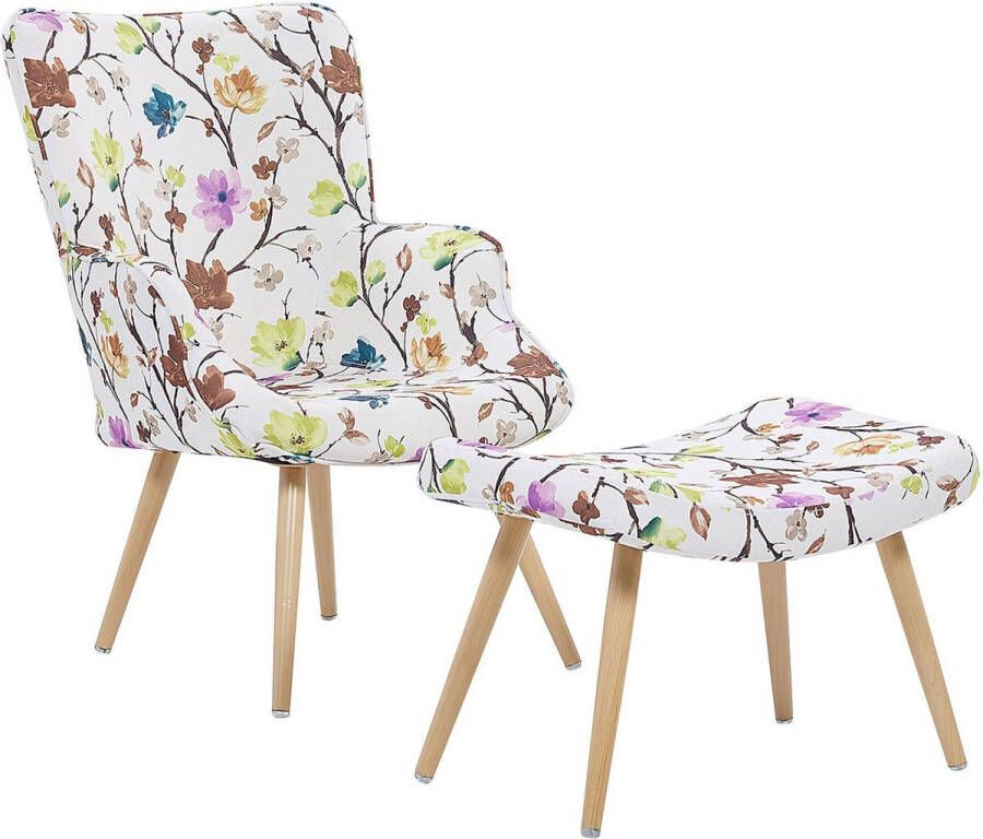 Beliani VEJLE Chesterfield fauteuil multicolor polyester
