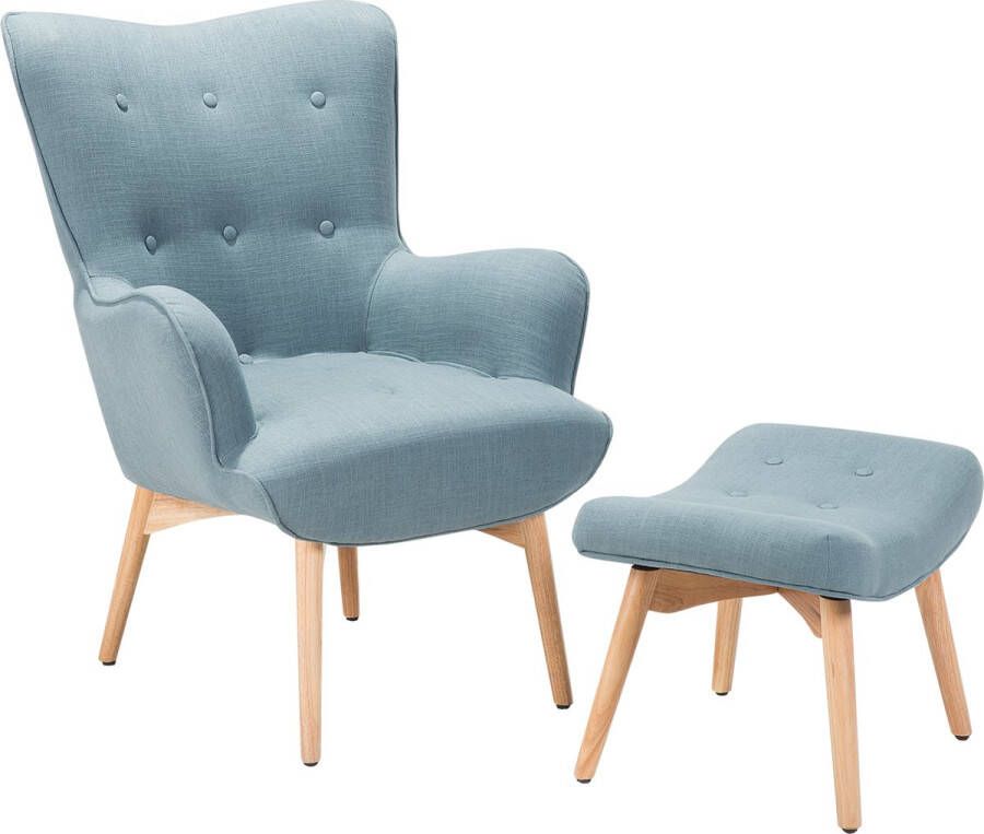 Beliani VEJLE Fauteuil-Blauw-Polyester