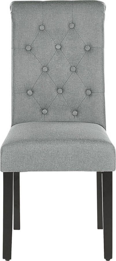 Beliani VELVA Eetkamerstoel Grijs Polyester