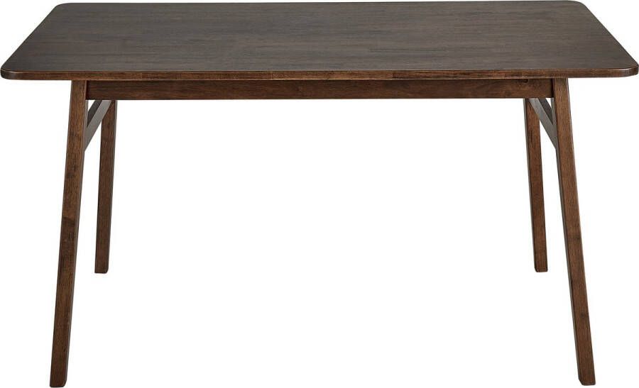 Beliani VENTERA Eettafel Donkere houtkleur 140 x 85 cm Rubberhout