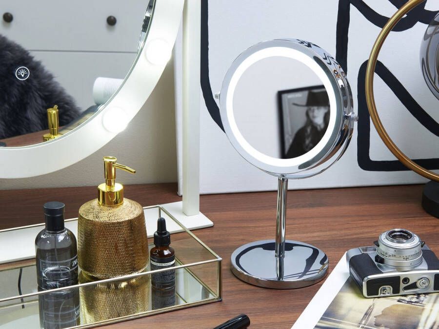 Beliani VERDUN make-up spiegel Zilver Metaal
