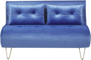 Beliani VESTFOLD Two Seater Sofa Blauw Fluweel