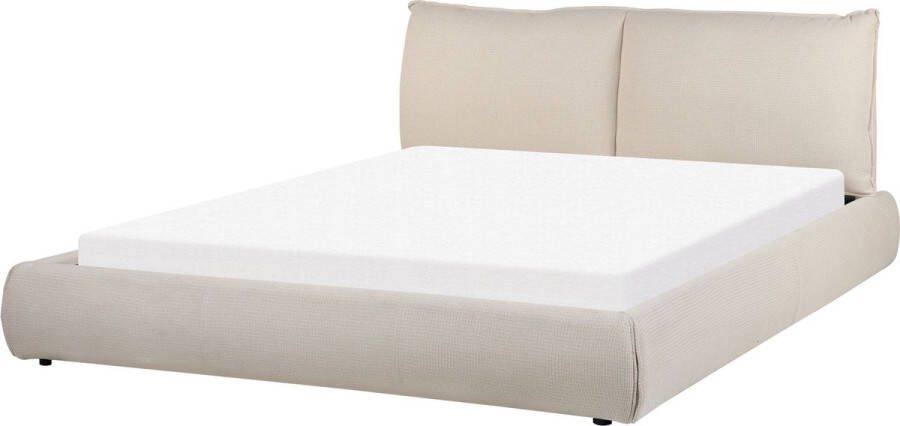 Beliani VINAY Tweepersoonsbed Beige 160 x 200 cm Polyester