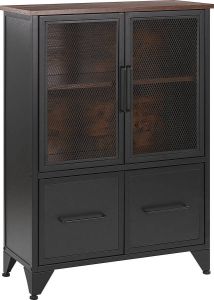 Beliani VINCE 4 Door Sideboard Zwart Vezelplaat
