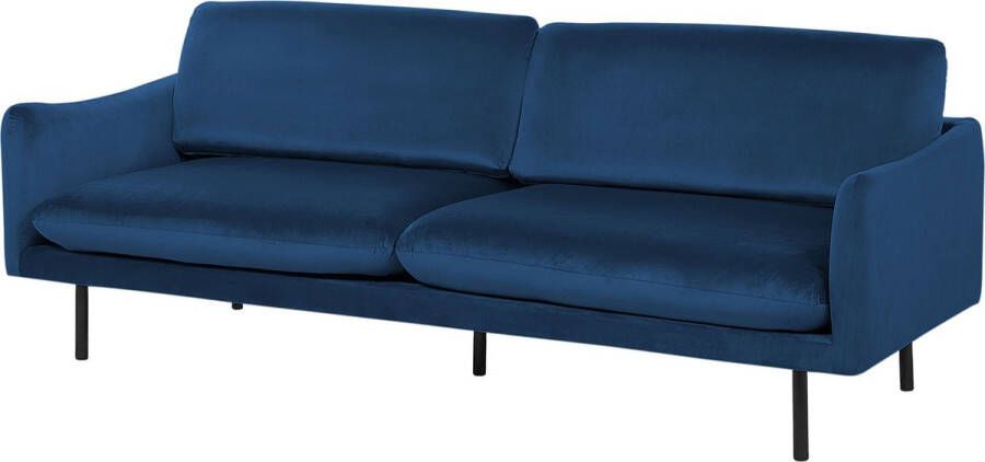 Beliani VINTERBRO Three Seater Sofa Blauw Fluweel