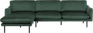 Beliani VINTERBRO Corner Sofa Groen Fluweel