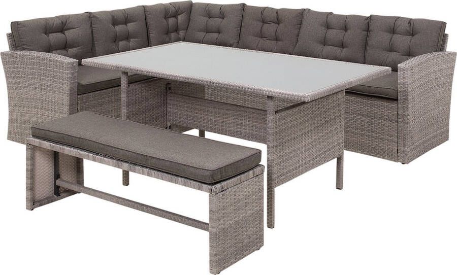 Beliani Viterbo Loungeset Grijs Wicker 234x177x74