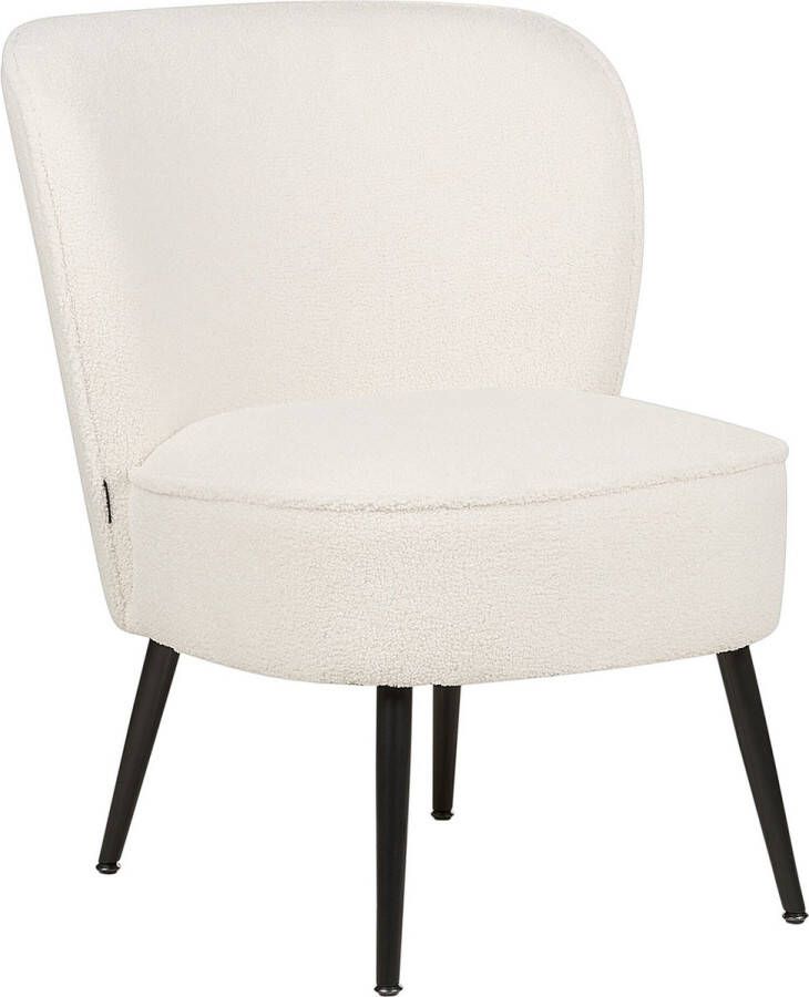 Beliani VOSS Fauteuil Wit Bouclé