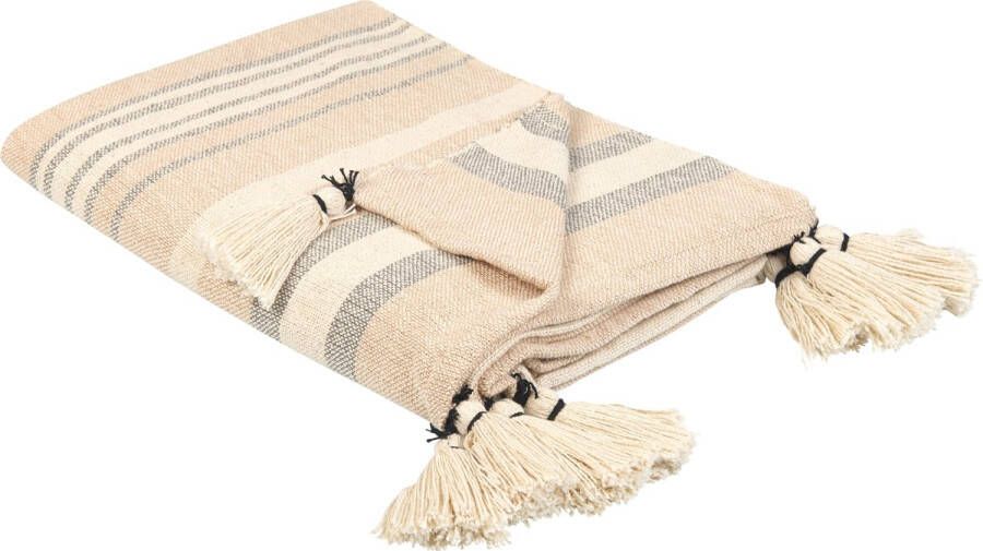Beliani YARSELI Plaid Gebroken wit Katoen