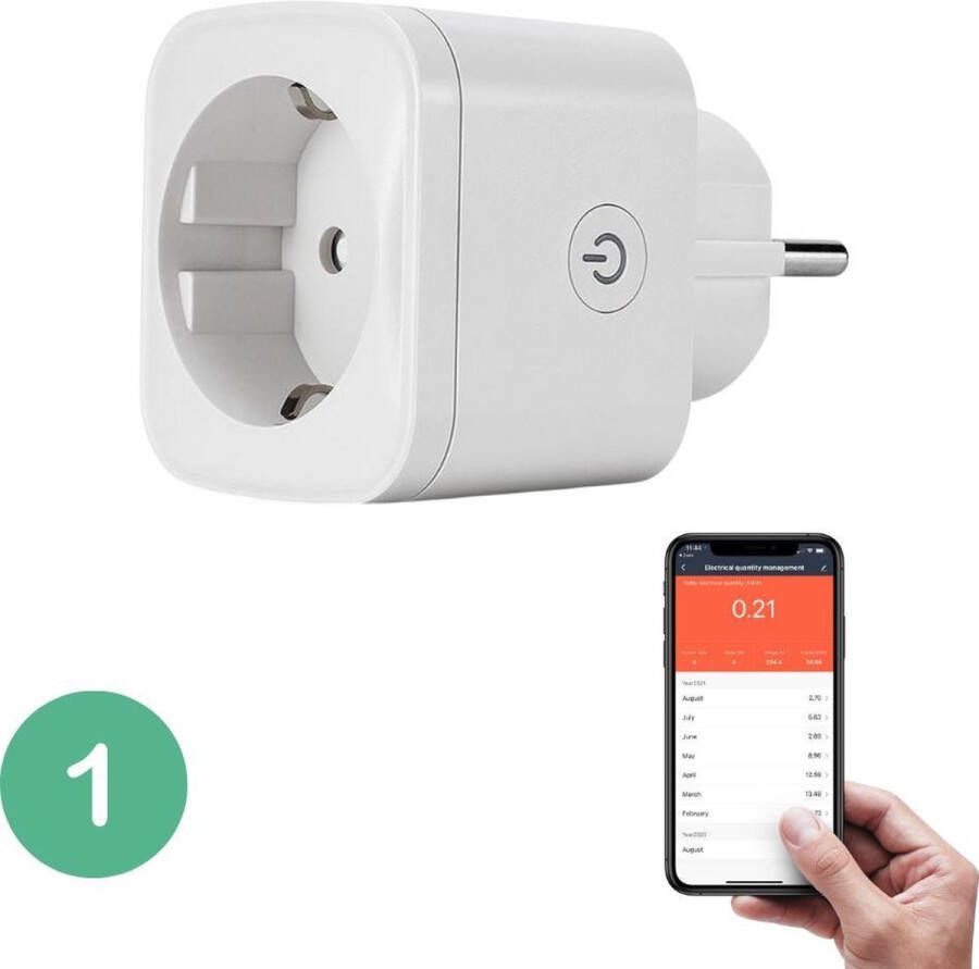 BELIFE Smart Plug 1 stuk Slimme Stekker met ENERGIEMETER Google Home & Amazon Alexa Compatible Smart Home