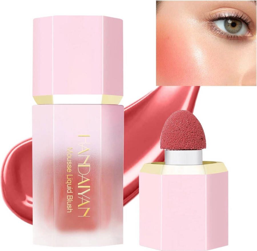 Beliky Girl Vloeibare Blush Face Blusher Rouge Natuurlijke Gladde Blusher Pigment Langdurige Romige Zachte Wang Multifunctionele Stick Make-up Met Kussen Cosmetica Vloeibare Facial Blush (koraal)