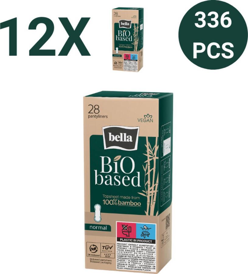 Bella Inlegkruisje Bio Based Normaal 100% Bamboe Vegan (28 stuks per pak) pak van 12 chloor- en parfumvrij bamboevezels voordeelpakket Voordeelverpakking 336 stucks