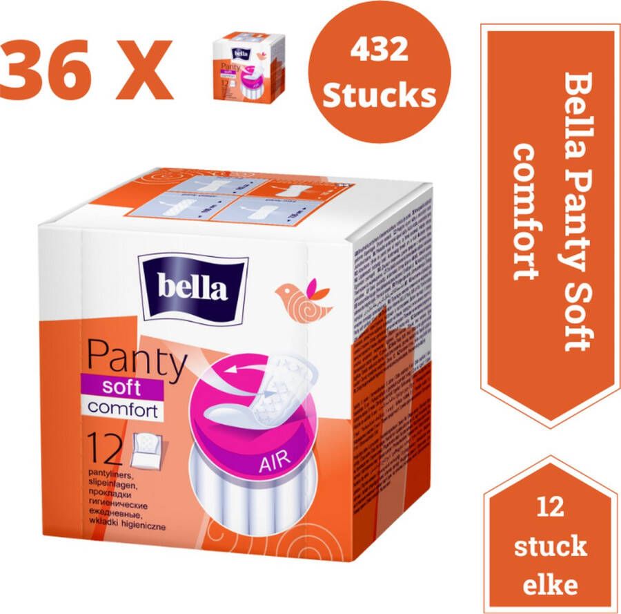 Bella Inlegkruisje Soft Comfort (12 stuks per pak) pak van 36 combo Klassieke inlegkruisjes Zachte niet-geweven stof Voordeelverpakking- 432 stucks