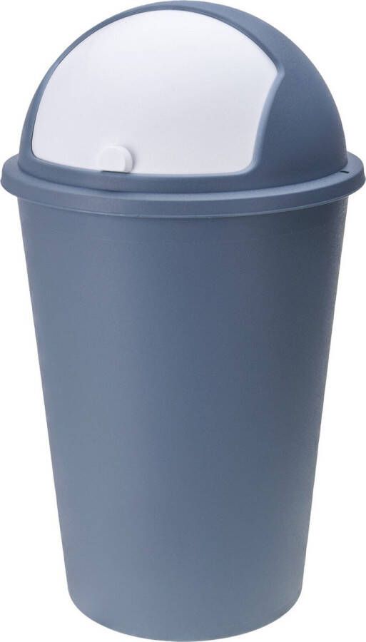 Bella Vuilnisbak afvalbak prullenbak blauw met deksel 50 liter Vuilnisbakken afvalbakken prullenbakken