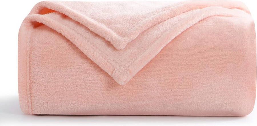 Bellamar Wollige fleecedeken bank deken roze klein 130 x 150 cm bankdeken knuffelige woondeken roze