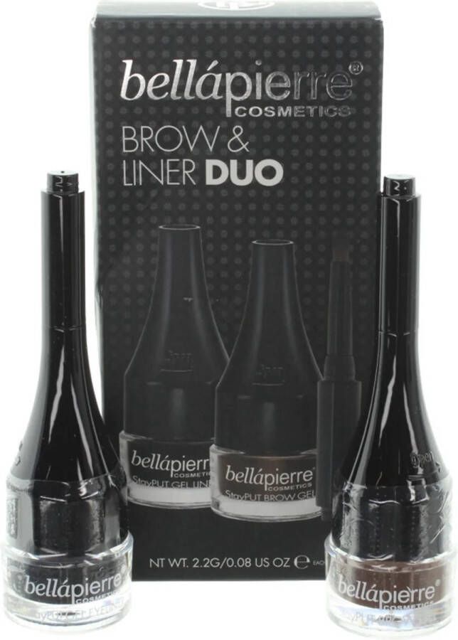 Bellapierre-cosmetics Bellapierre Brow & Liner Duo Brow Gel -Chestnut- Gel Liner -Jet Black