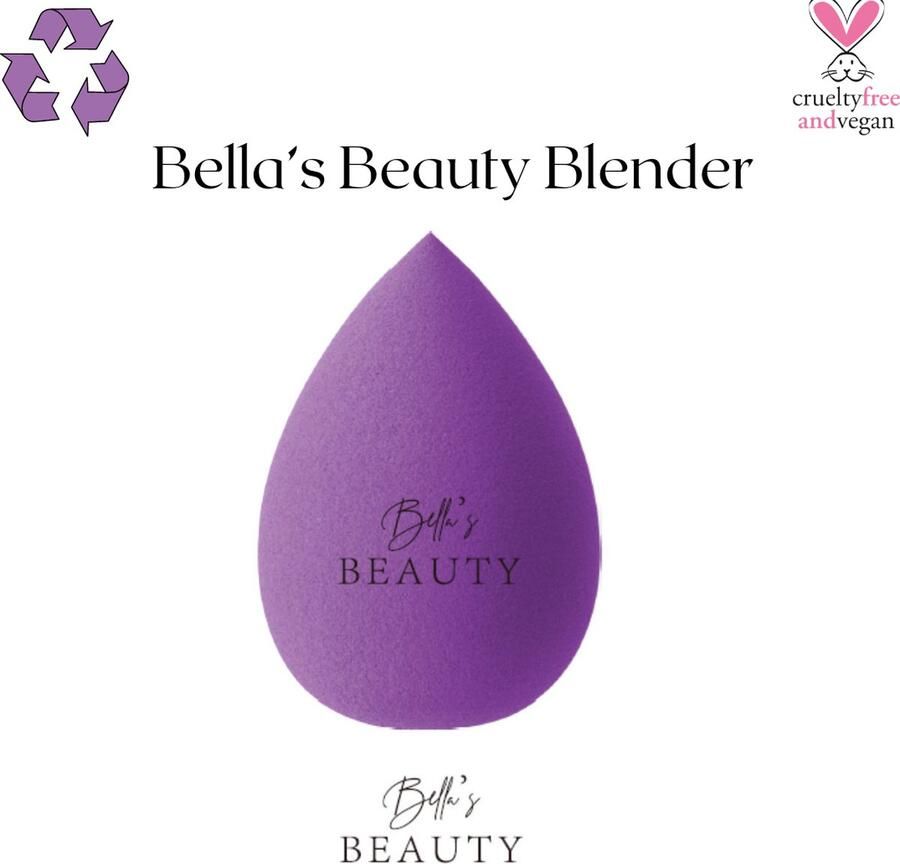 Bella's Beauty Blender BeautyBlender Make-up Spons Foundation Spons Make-up Vegan Latex vrij Make-up ei applicator make up Paars