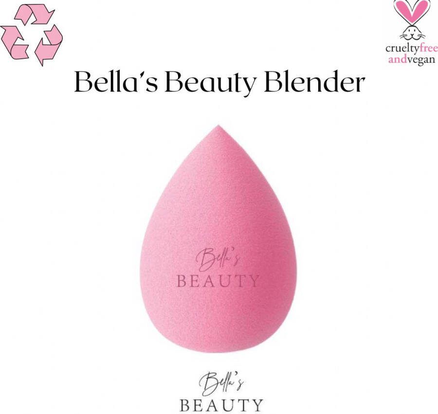Bella's Beauty Blender BeautyBlender Make-up Spons Foundation Spons Make-up Vegan Latex vrij Make-up ei applicator make up Roze