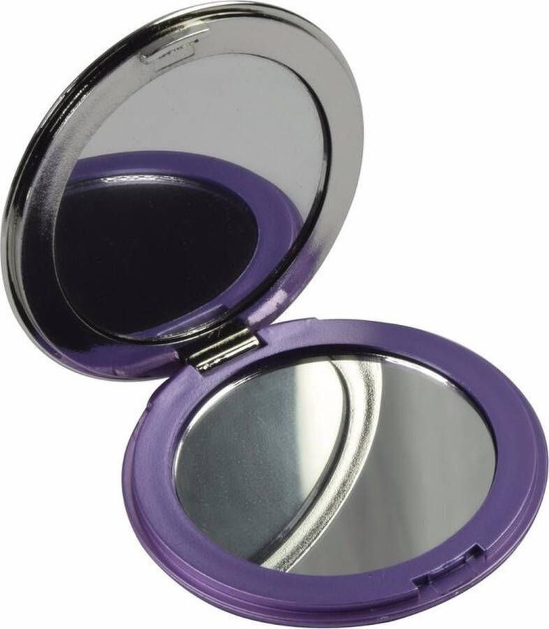 Merkloos Zak spiegeltje paars dia 7.5 cm inklapbaar Make-up spiegeltjes
