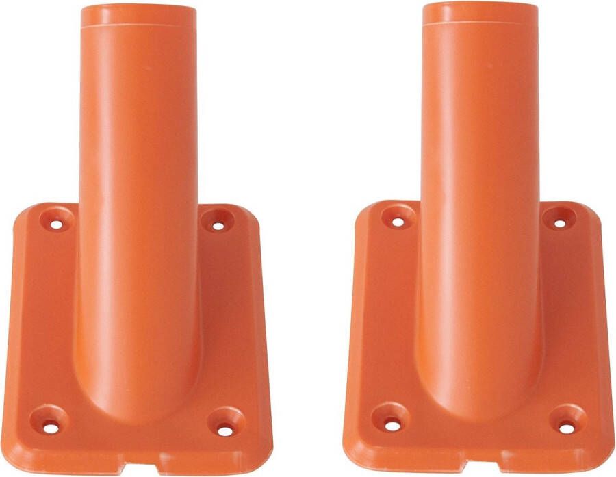 Merkloos Sans marque 2x stuks vlaggenstokhouder oranje voor vlaggen tot 32 mm geslaagd huwelijk Koningsdag vlaggenhouder vlaggenstokhouders