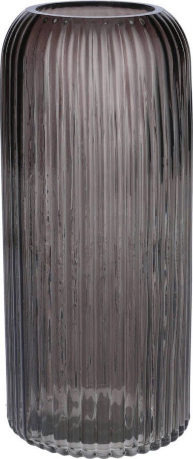 Bellatio Design Bloemenvaas grijs transparant glas D9 x H20 cm Vazen