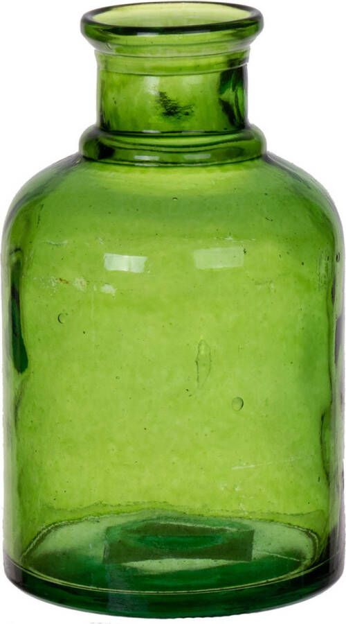Bellatio Design Bloemenvaas groen transparant gerecycled glas D12 x H20 cm Vazen