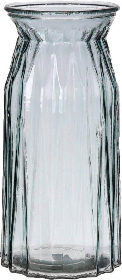 Bellatio Design Bloemenvaas helder blauw transparant glas D12 x H24 cm Vazen