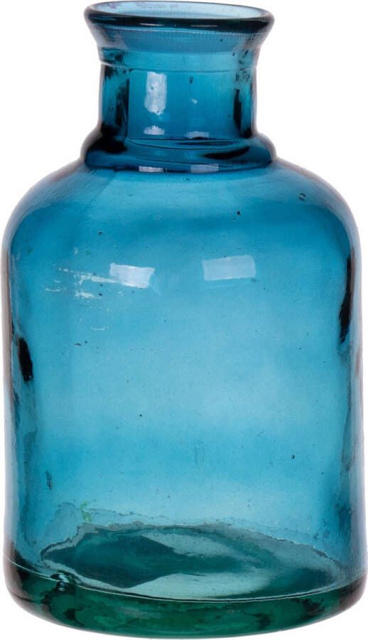 Bellatio Design Bloemenvaas gerecycled glas transparant hemelsblauw D12 x H20 cm Vazen
