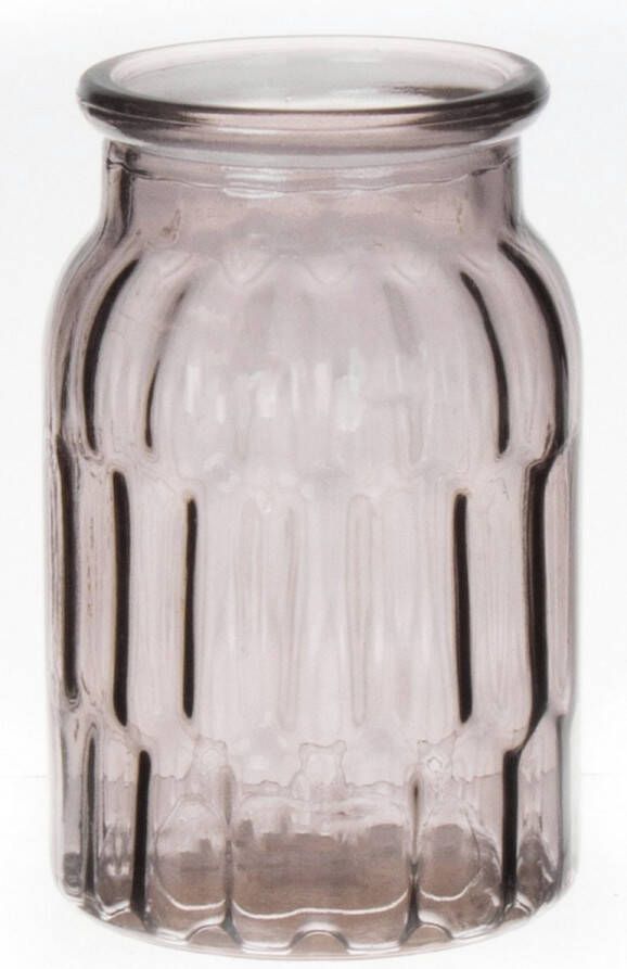 Bellatio Design Bloemenvaas klein grijs transparant glas D10 x H16 cm vaas