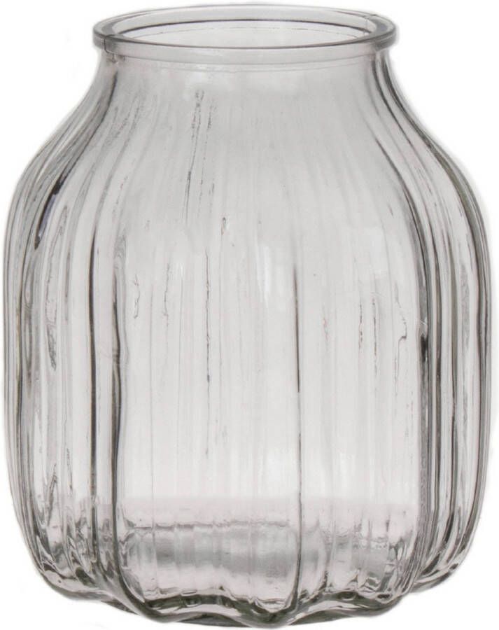 Bellatio Design Bloemenvaas klein helder transparant glas D14 x H16 cm vaas