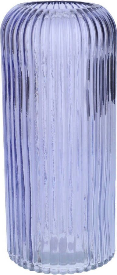 Bellatio Design Bloemenvaas lavendel tansparant glas D9 x H20 cm vaas