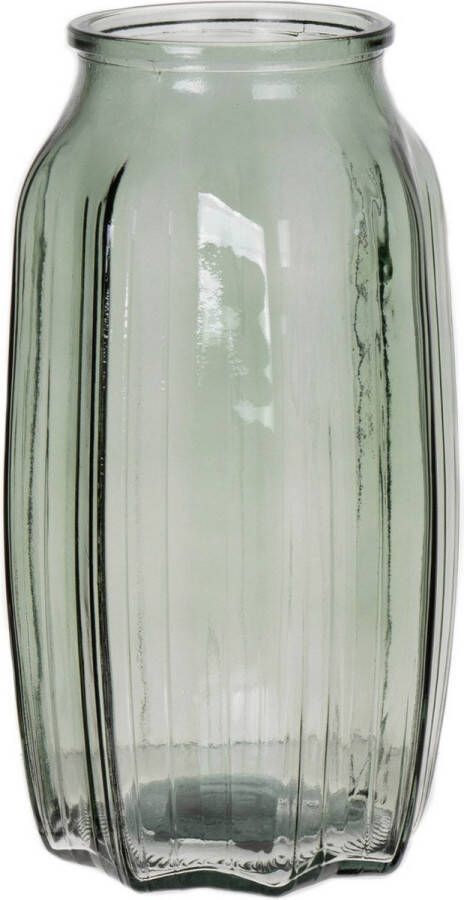 Bellatio Design Bloemenvaas lichtgroen transparant glas D12 x H22 cm vaas