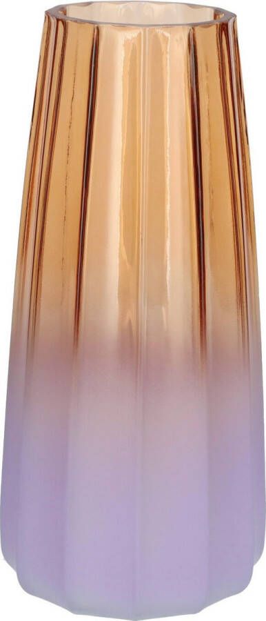Bellatio Design Bloemenvaas oranje paars glas D10 x H21 cm Vazen