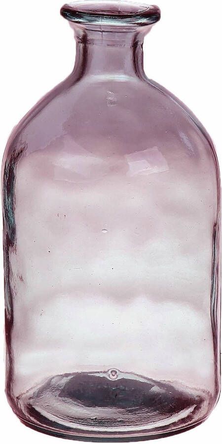 Bellatio Design Bloemenvaas paars transparant gerecycled glas D11 x H21 cm Vazen