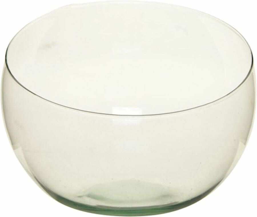 Bellatio Decorations Bellatio Design Bolvaas schuine schaal gerecycled glas D21 cm