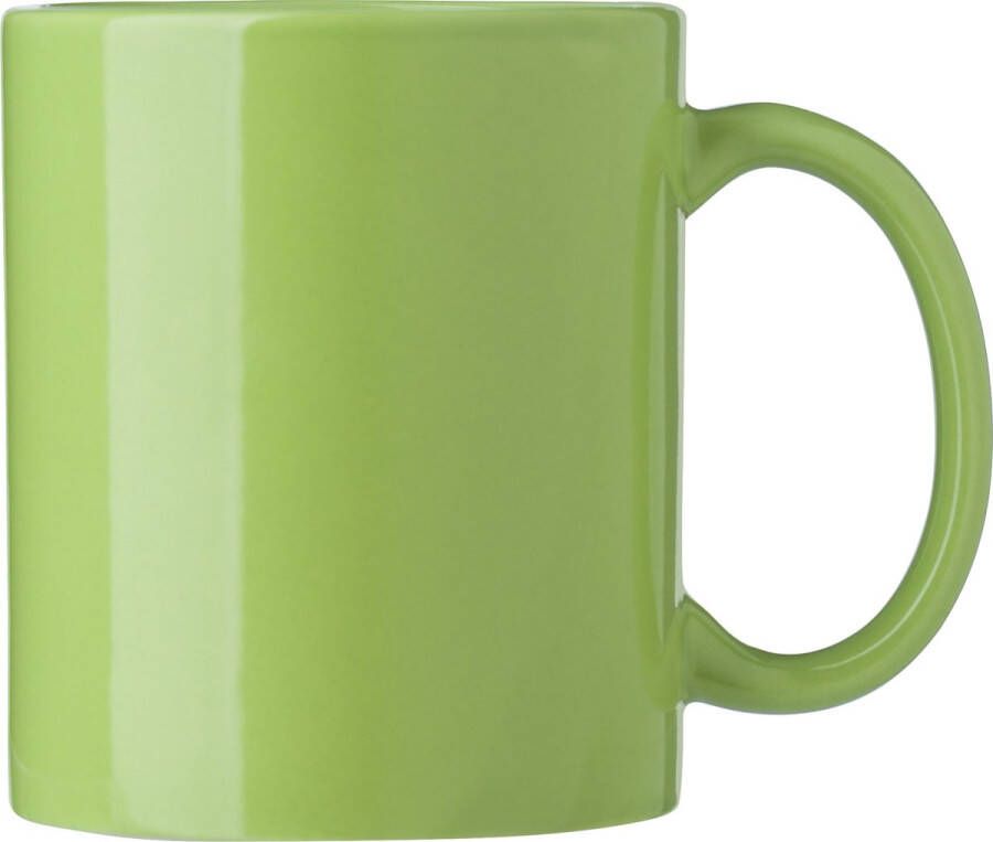 Bellatio Design Koffie mokken bekers Nantes 1x keramiek met oor groen 300 ml Bekers