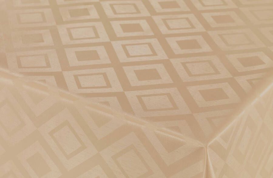Bellatio Design Tafelzeil tafelkleed Damast gouden ruiten print 140 x 180 cm Tuintafelkleed