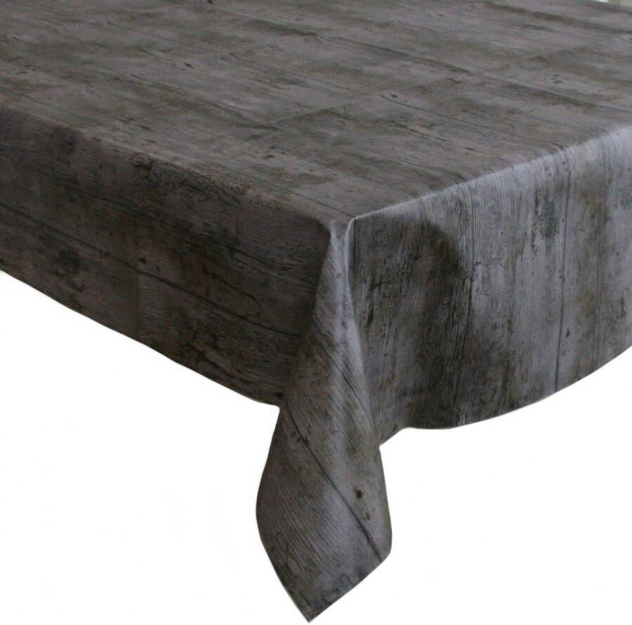 Bellatio Design Tafelzeil tafelkleed donker houten planken 140 x 180 cm Tuintafelkleed Houtlook