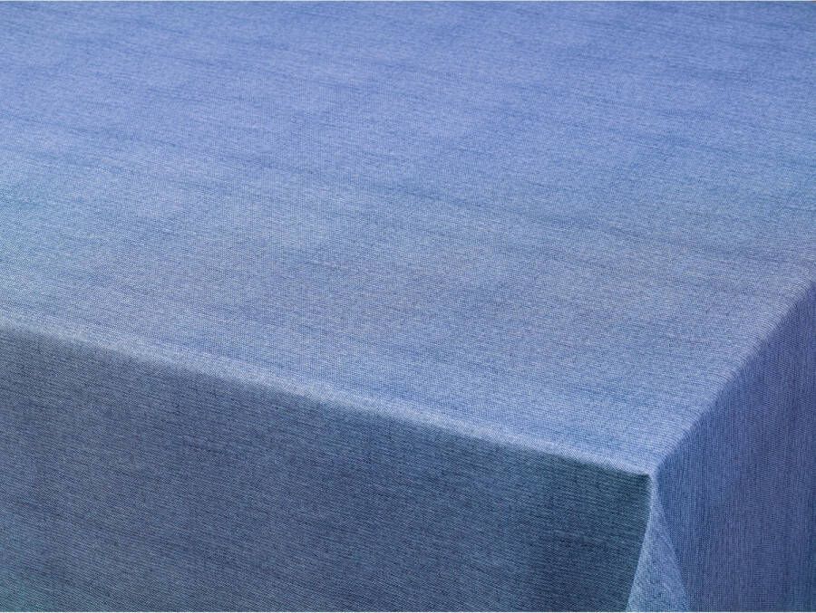 Bellatio Design Tafelzeil tafelkleed gemeleerd blauwe look 140 x 300 cm Tuintafelkleed