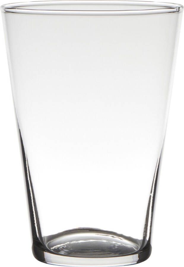 Merkloos Sans marque Transparante home-basics conische vaas vazen van glas 20 x 14 cm Bloemen takken boeketten vaas voor binnen gebruik