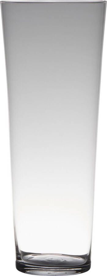 Bellatio Design Transparante home basics conische vaas vazen van glas 40 x 16.5 cm Bloemen takken boeketten vaas voor binnen gebruik
